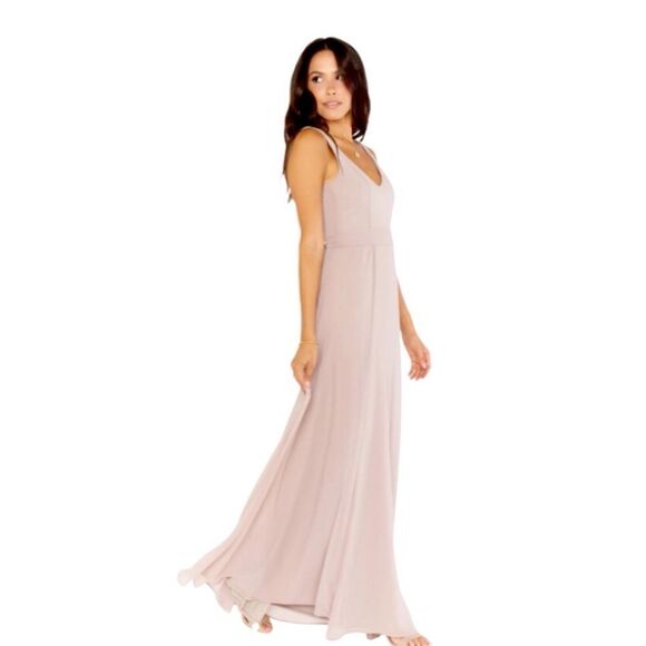 Show Me Your MuMu Jen Chiffon Maxi Dress Show Me the Ring Crisp Women’s Large - Picture 6 of 12